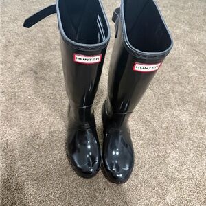 Hunter Glossy Black Tall Rain Boots